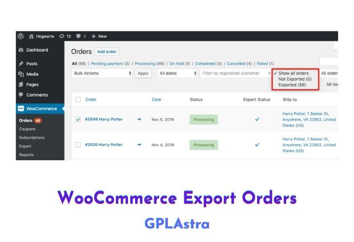 WooCommerce Export Orders Free Download